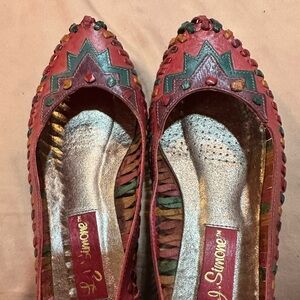 Hand woven leather flats